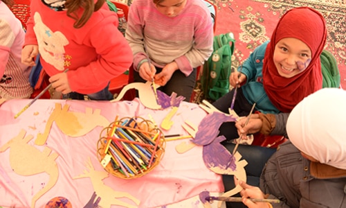 &#39;For children who have experienced displacement, loss and trauma expressing emotions directly can be very difficult. Through creative activities such as play, storytelling and drama, language learning can create a safe, ‘third person’ space for children to make sense of their experiences and emotions.’ -Marie Delaney, Teacher Trainer and Educational Psychologist